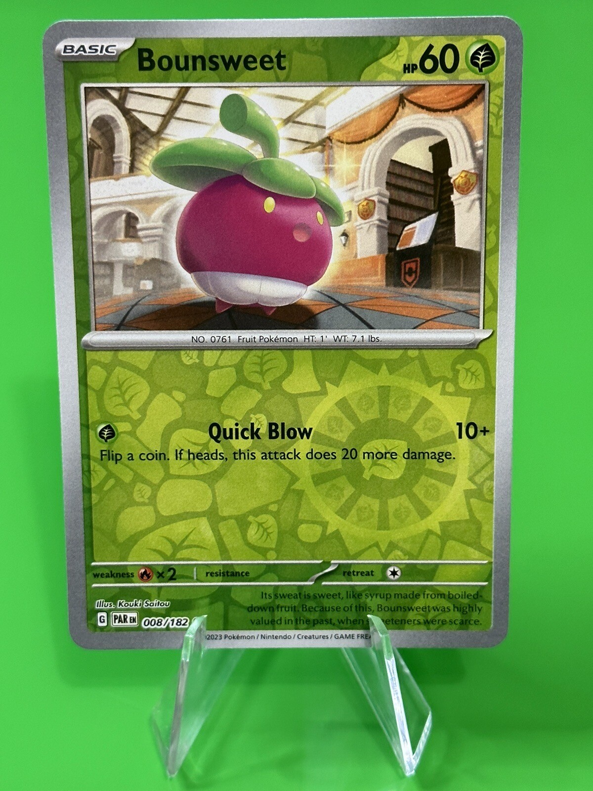 ⭐⭐Pokemon Bounsweet S & V Paradox Rift Reverse Holo Common 008/182 NM!!⭐⭐