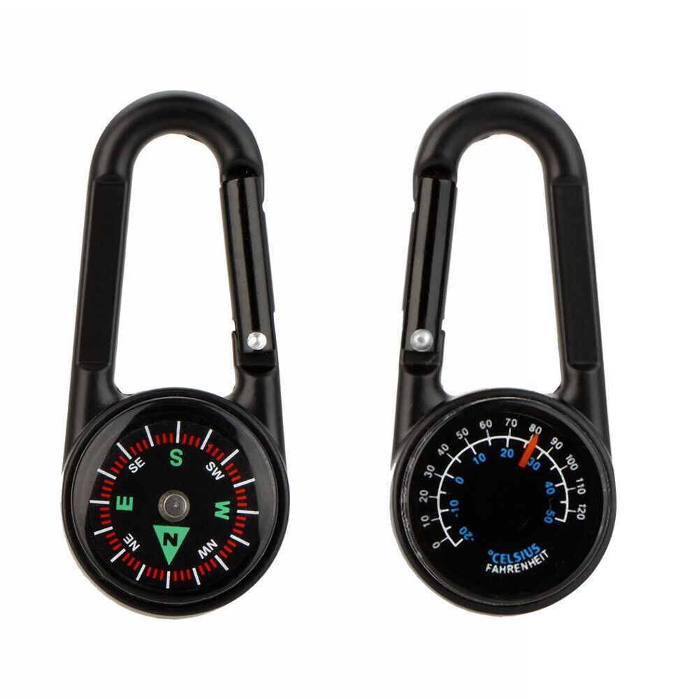 Compass Thermometer Carabiner in Outdoor Hiking Tactical - Main Image