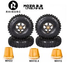 Rhinorc 4pcs Moza 2.2inch Tires With Narrow Carbon Fiber Aluminum Wheel Rim Rc