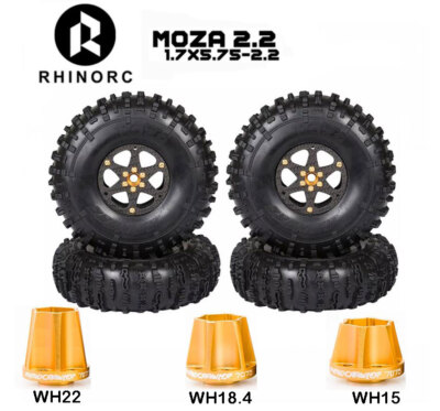 RhinoRC 4PCS MOZA 2.2inch Tires With Narrow Carbon Fiber Aluminum Wheel Rim RC