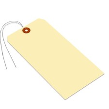 Blank Manila Shipping Tags with Wire Size-12 Pack of 50 15pt Thick Prewired C...
