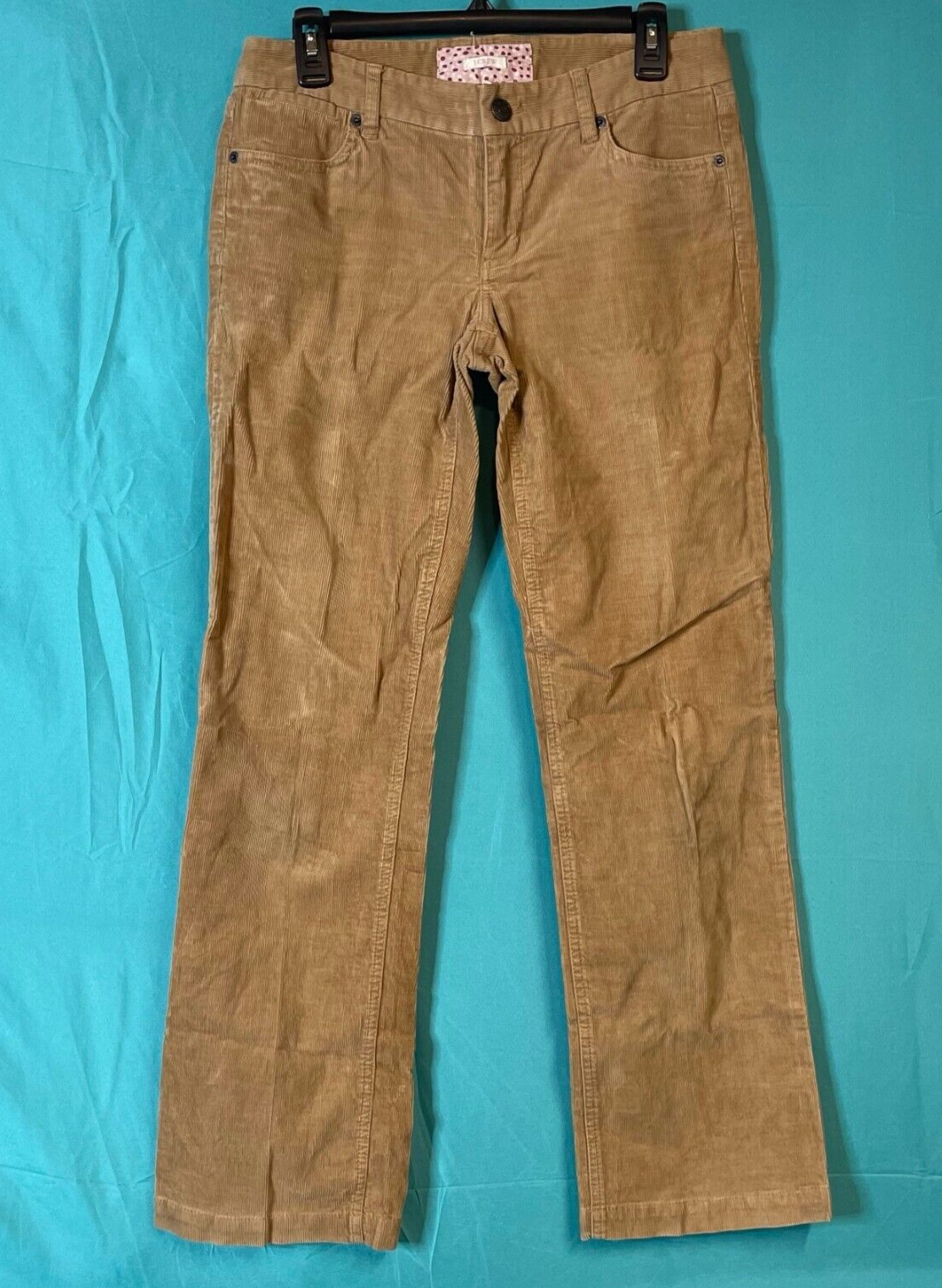 J.Crew Corduroy Pants Brown Size 28 31x30 Women's Bootcut Flat Front Stretch
