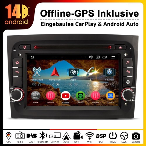 8 Core Carplay Android 14 Autoradio Fiat Doblo DVD DSP Bluetooth GPS Navigatore - Imagen 18 de 18