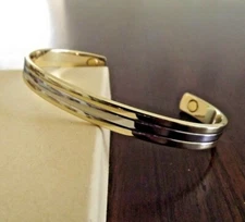 Pure Copper Magnetic Bracelet Arthritis Energy Cuff - Gold Silver Plated