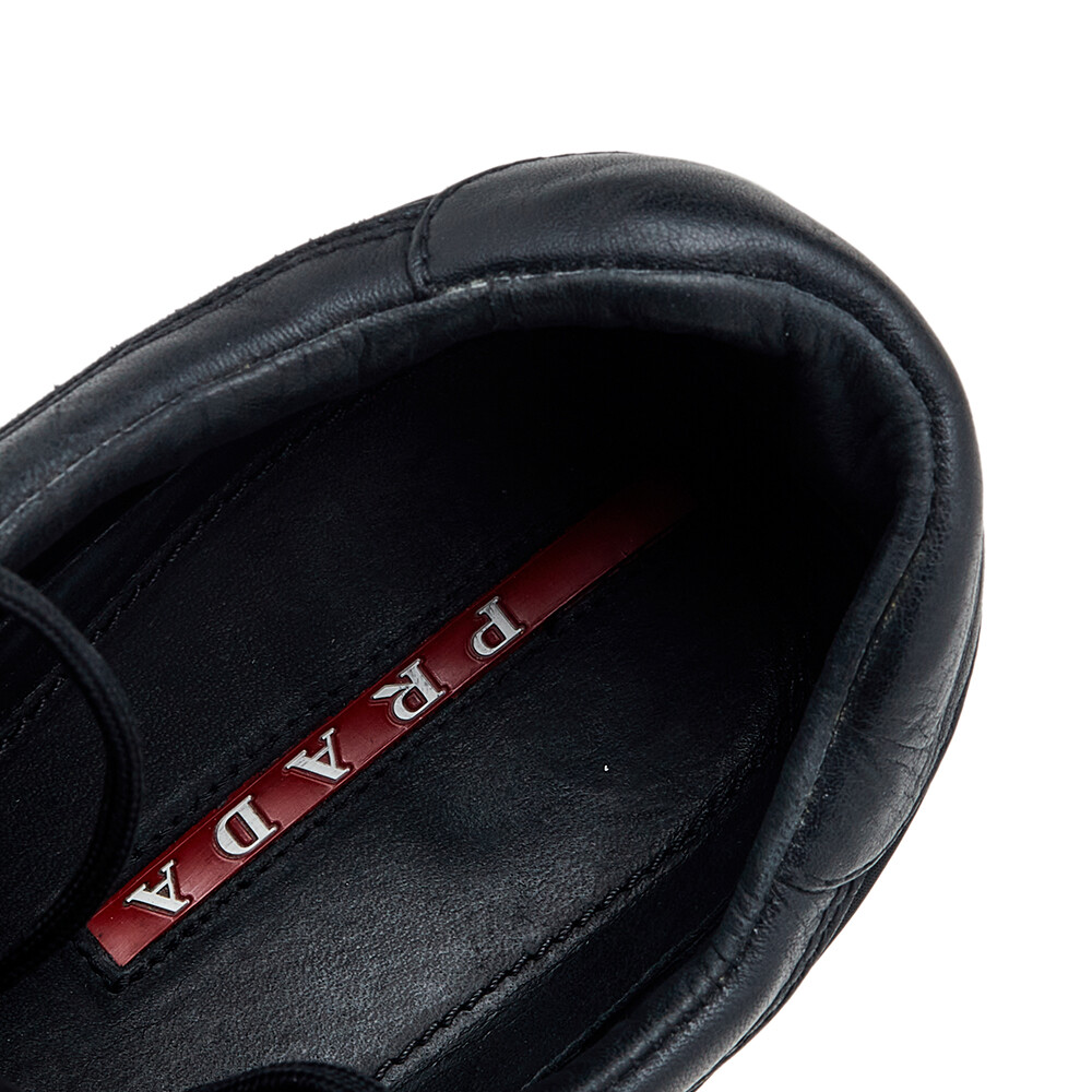 Prada Sport Black Leather And Nylon Low Top Sneakers Size 44 Prada Sport Black Leather And Nylon Low Top Sneakers Size 44