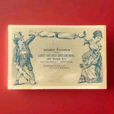 Antique Trade Card Quirin Vogel's Fine Boots And Shoes New York Ladies And Gents