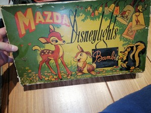 Vintage Immagini Natalizie Antiche.Rare Antiche Vecchie Vintage Luci Di Natale Mazda Bambi Disney Ebay