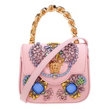 Versace La Medusa Crystal Silk Mini Top Handle Crossbody Bag New