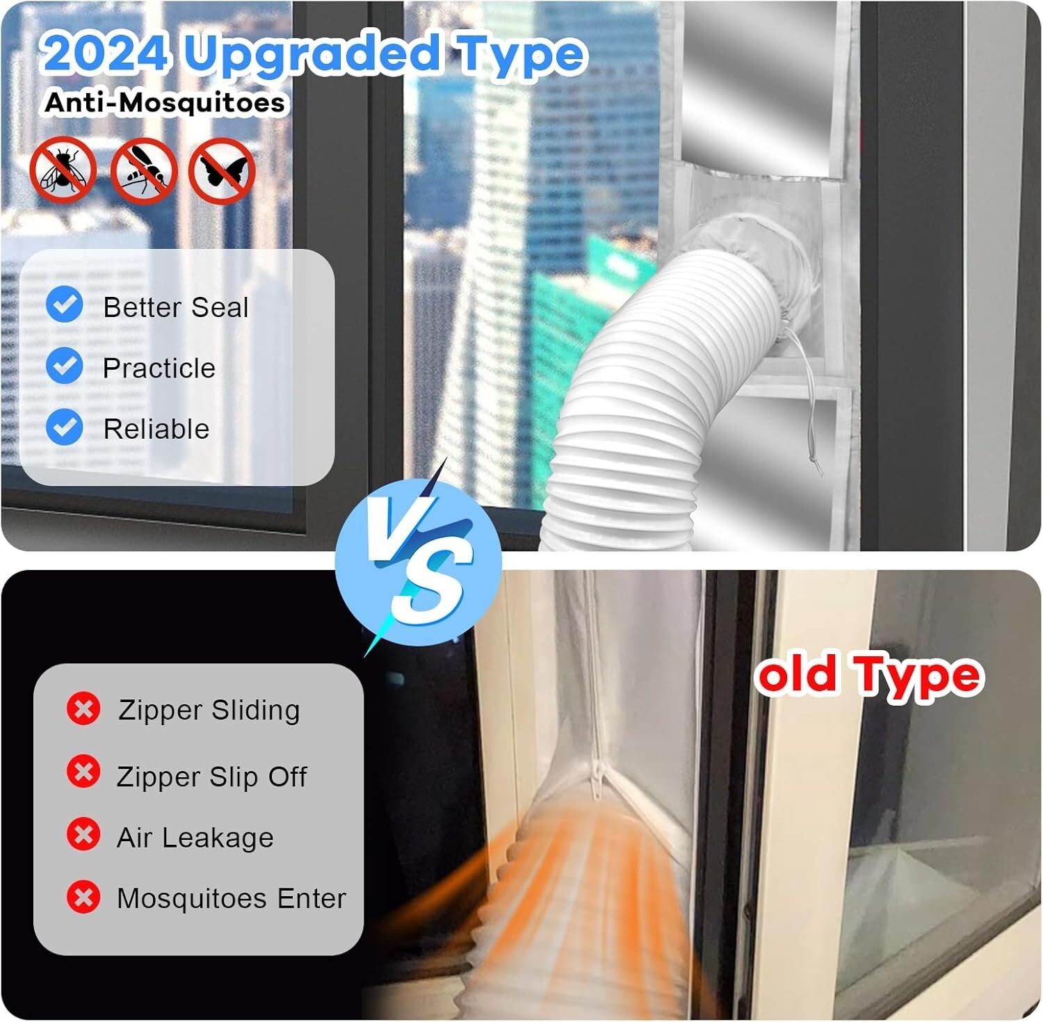 Portable Air Conditioner Window Vent Kit, Universal Sliding Window Seal Kit for