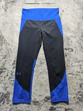 Under Armour Fitted Crop Yoga Pants Women's Size Medium Blue Heatgear