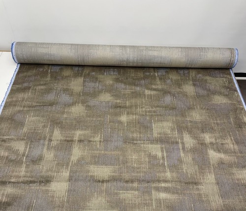HIGHLAND COURT ARLIA VELVET ESPRESSO BROWN HEIRLOOM BEIGE FABRIC BY YARD 53"W - Picture 2 of 6