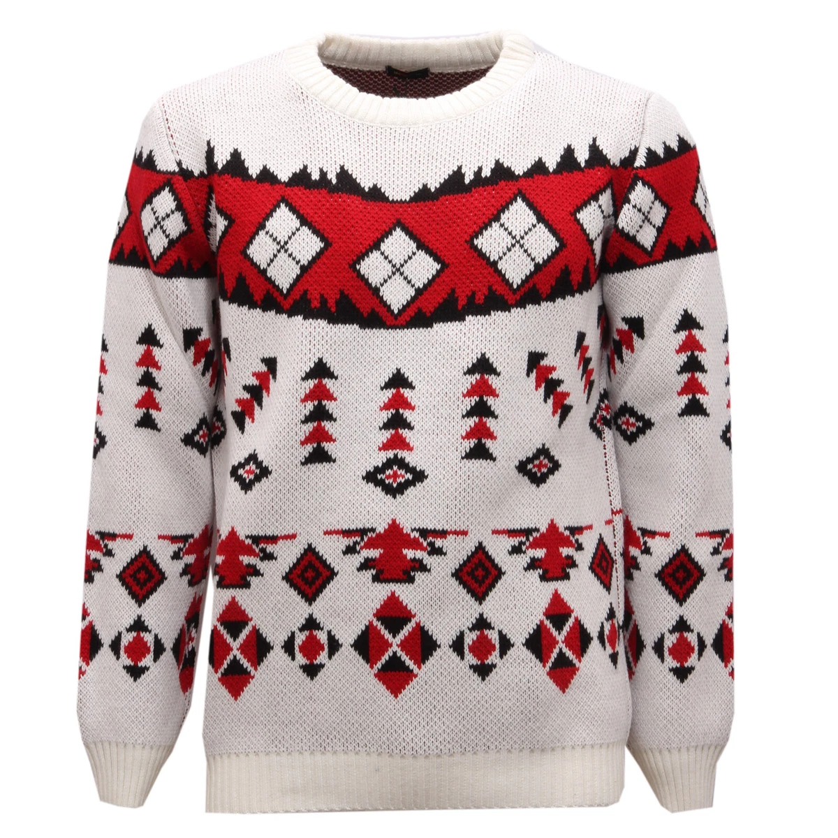 6897AG maglione uomo IMPERIAL off white black red sweater man