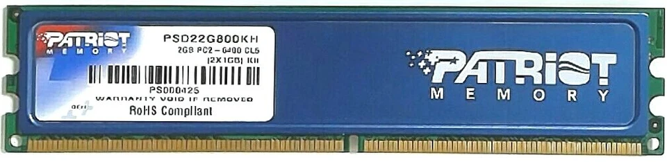 Patriot Memory PC2-6400 (800MHz) - DDR2 Memory RAM - 2GB(2X1Gb) - 184 PIN - Image 3 of 4
