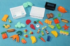 MATTEL K39 BARBIE K&Uuml;CHE NAHRUNG OBST GEM&Uuml;SE EIS BROT ANANAS BANANE KORB MAIS HOT