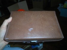 Vintage Vinyl Brown Audio Cassette Carrying Case 12 Slots