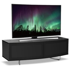 Centurion Supports Caru Gloss Black BeamThru "D" Shape Design 32"-65" TV Cabinet