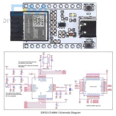 ESP32-C3-MINI WiFi Bluetooth Development Board Onboard ESP32-C3-MINI-1 Module