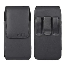 XL Phones Leather Vertical Case Pouch Belt Clip Loop Holster Fits Otterbox Cover