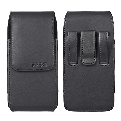 XL Phones Leather Vertical Case Pouch Belt Clip Loop Holster Fits Otterbox Cover