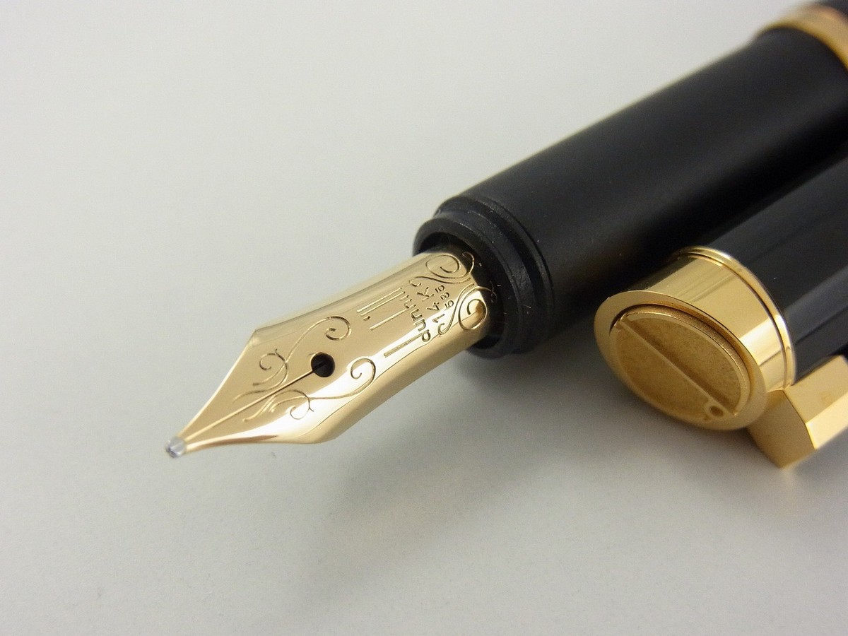 dunhill Gemline Black Lacquer Fountain Pen M FREE SHIPPING | eBay