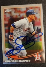 Brandon Barnes Autograph Signed 2013 Topps Chrome RC Houston Astros