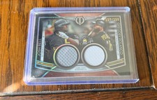 2020 Topps Tribute - Dual Player Relics Green #DR-BP Josh Bell, Gregory Polanco