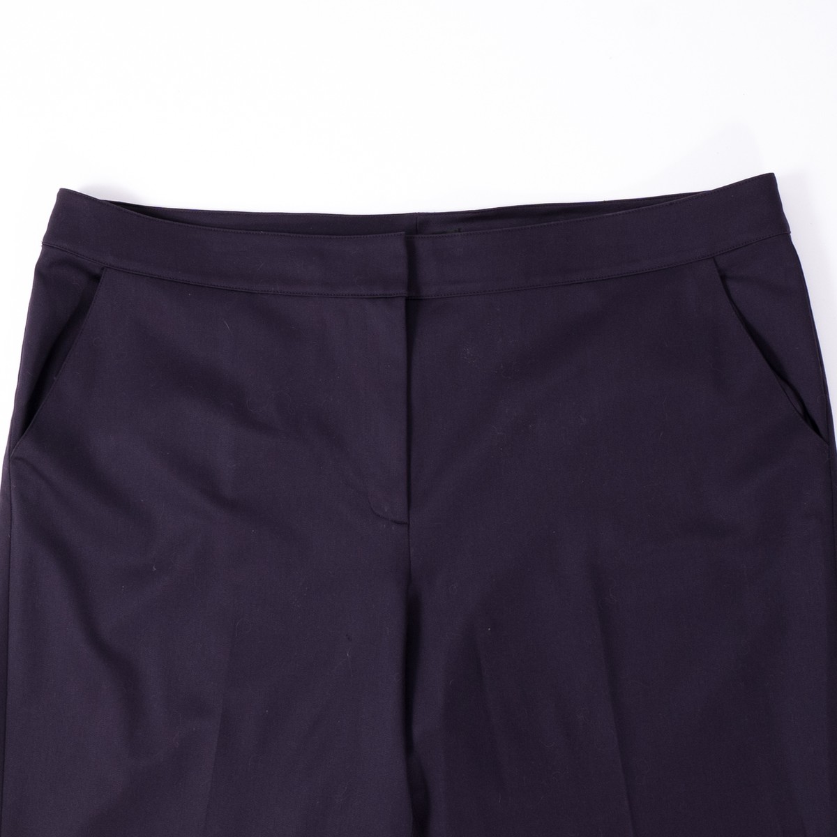 St John Dark Plum Wool Blend Stretch Ankle Cropped Dress Pants  display picture 1