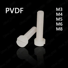 PVDF Plastic Slotted Cheese Head Screws M3 M4 M5 M6 M8