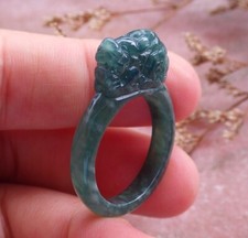 Certified Green Natural A JADE Jadeite Dragon Pi Xiu RING USA. 8.75    562400