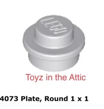 Lego 2x 4073 Light Bluish Gray Plate, Round 1 x 1 10497