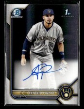 2022 Bowman Chrome #CPA-AP Antonio Pinero Prospect Auto Milwaukee Brewers