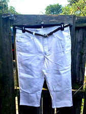 WOW Lee Classic 14 White 5 Pocket 36" Waist 19" Inseam Polka Dot Belted Capri