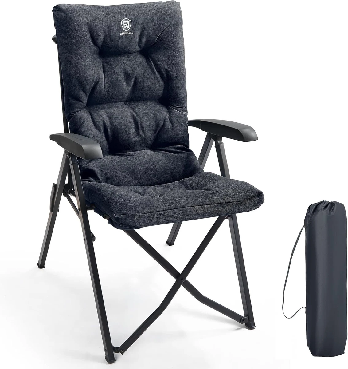 LAWA Campingstuhl Faltbar Ultraleicht  Alu-Stuhl Mit Getrnkehalter,  Schwarz, 1,5 Kg Klappstuhl Camping