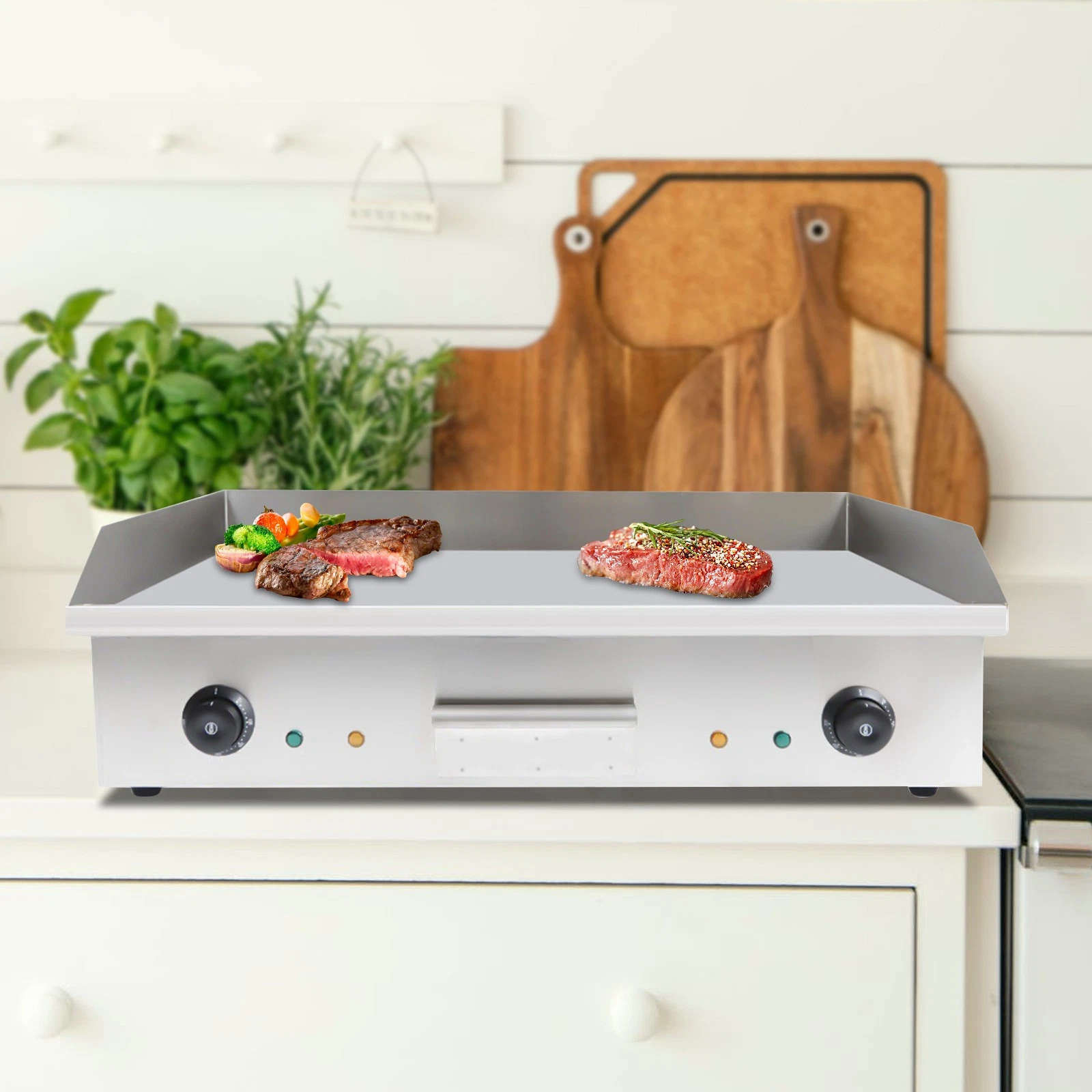 Commercial Electric Griddle 29 Inch Flat Top Grill Stainless Steel BBQ Hot Plate