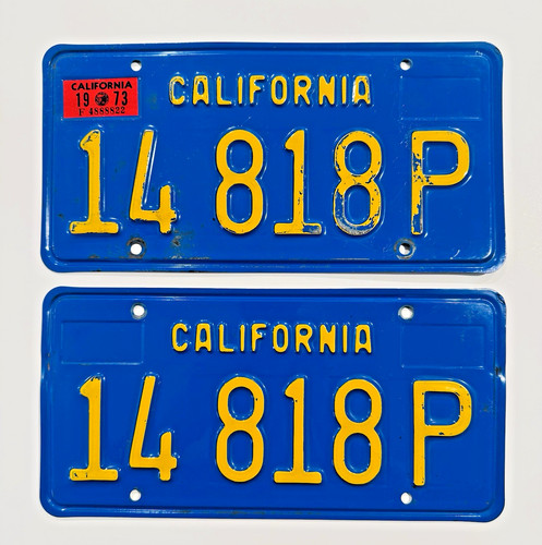 1970's California Commercial Truck License Plates DMV Clear 1973 Chevrolet C-10