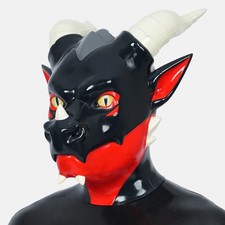 Furrjoi Silikon Dragon Hood Vollkopfmaske f&uuml;r pelzige Liebhaber Cosplay Kost&uuml;me