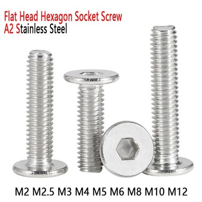 M2-M12 A2 Stainless Steel Allen Hex Socket Ultra Thin Flat Wafer Head Screw Bolt