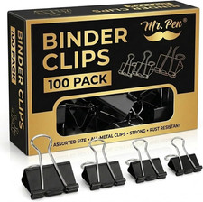 - Binder Clips, 100 Pcs, Assorted Sizes, Black Binder Paper Clips Bulk
