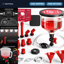 22-Piece Spill-Proof Coolant Filling Funnel Kit Siphon Pump, Universal Vehicle