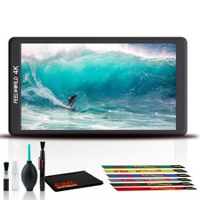 FeelWorld F570 5.7" 4K HDMI On-Camera Monitor  6Pk Cable Ties  Cleaning Kit