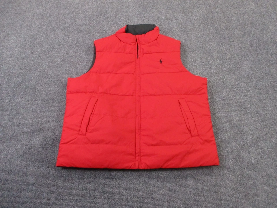 Polo Ralph Lauren жилет куртка мальчика M 12 14 вниз пуховик на открытом воздухе туризм двусторонний - Изображение 2 из 4