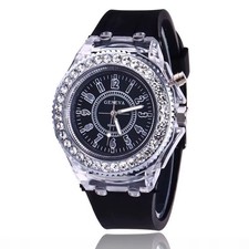 Light Flash Luminous Watches Women Men Boys Girls Silicone Wrist Watch