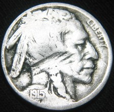 Obverse Damage Tougher Date 1915-D BUFFALO NICKEL 5c FREE S&H KY41TY
