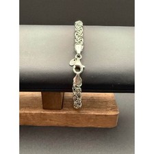 7.25 inch 925 Silver Byzantine Bracelet
