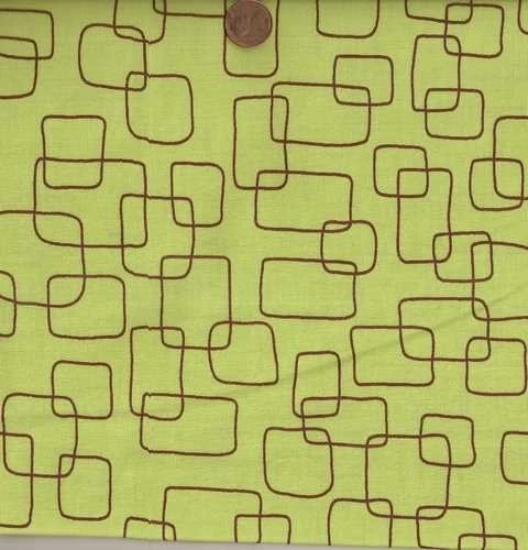 Chirp brown green geometric retro Kaufman fabric 24 inch piece - product listing photo