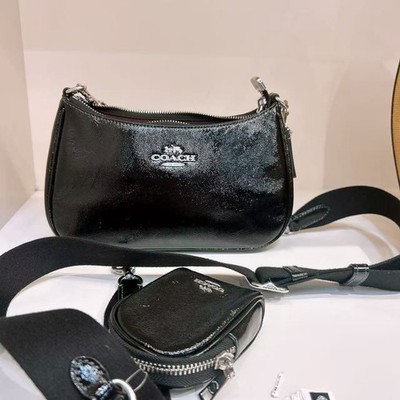 NWT COACH Teri Shoulder Bag With Pouch CCD78 Silver/Black | eBay