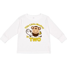 Inktastic Little Monkey 2nd Birthday Boy Toddler Long Sleeve T-Shirt Boys Jungle