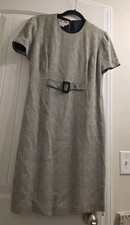 Maggy London Petites Vintage Dress 8 Preppy Plaid Short Sleeve Buckle