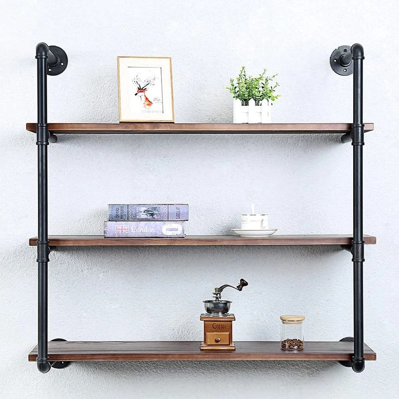 Oldrainbow Industrial Pipe Shelving Wall Mounted36In Rustic Metal Floating