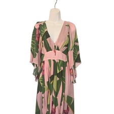 FARM Rio Tropicalistic Pink/Green Flowy  Long Dress Size XS